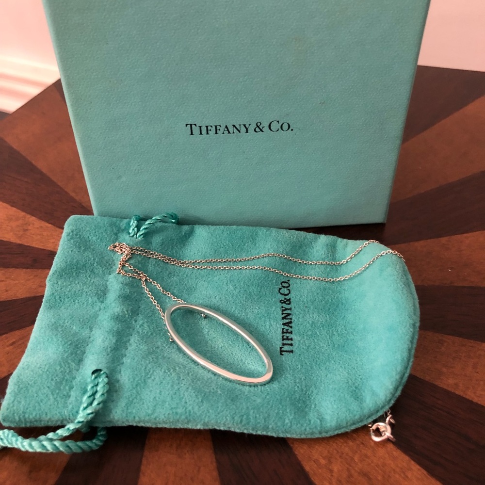 RARE Tiffany Oval Silver Necklace